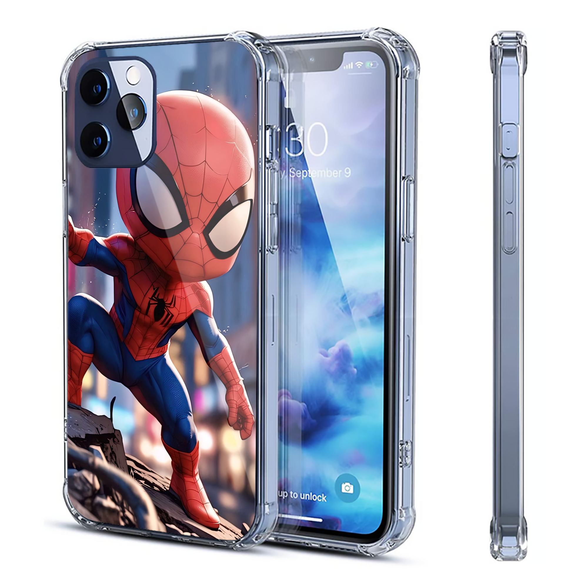 （画像用） Spider Man スパイダーマン 【iPhone 12シリーズ対応】透明スマホケース（クリアソフトケース）
